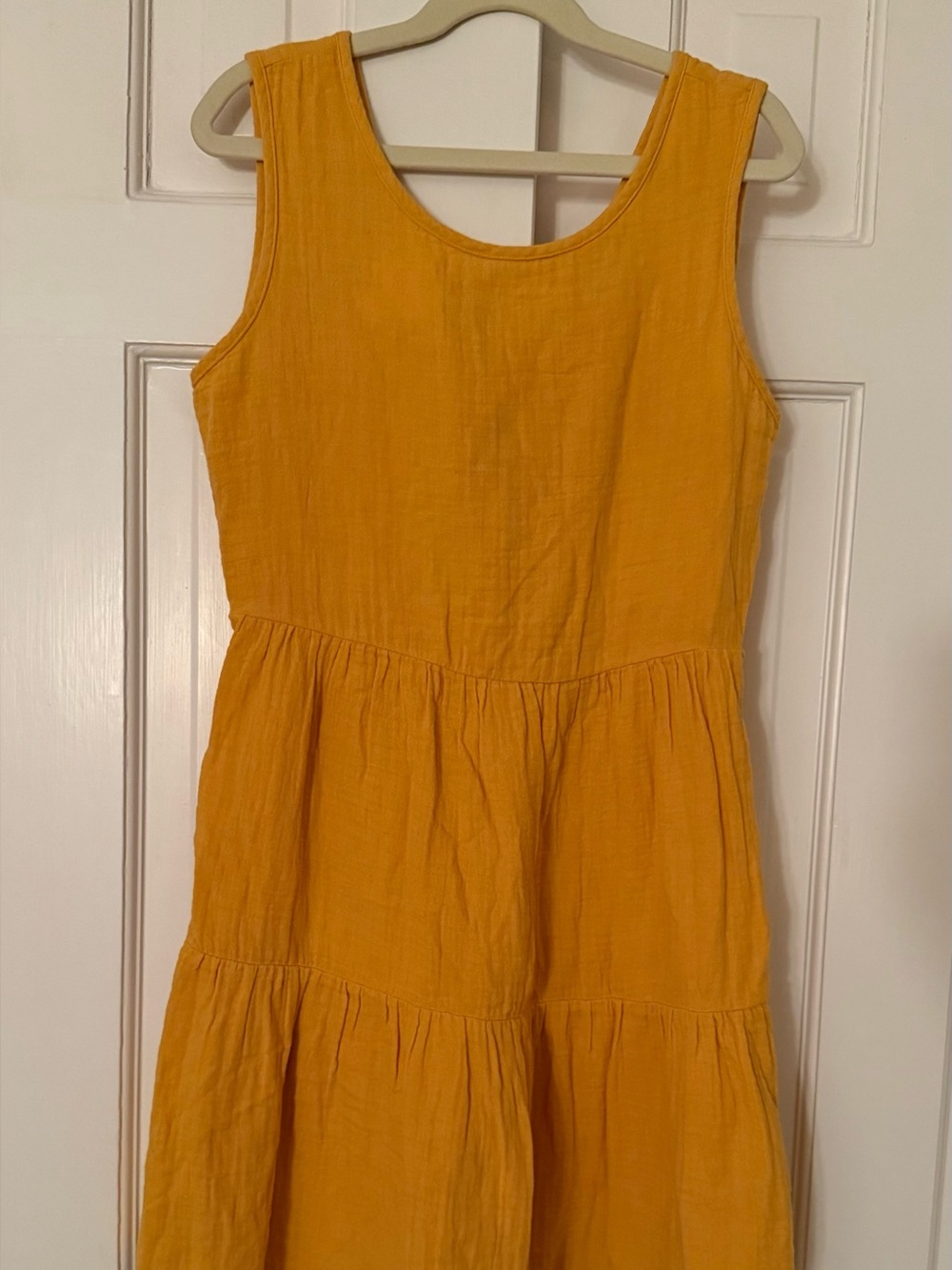 Mustard Double Gauze Cutout Dress Size L (10/12)